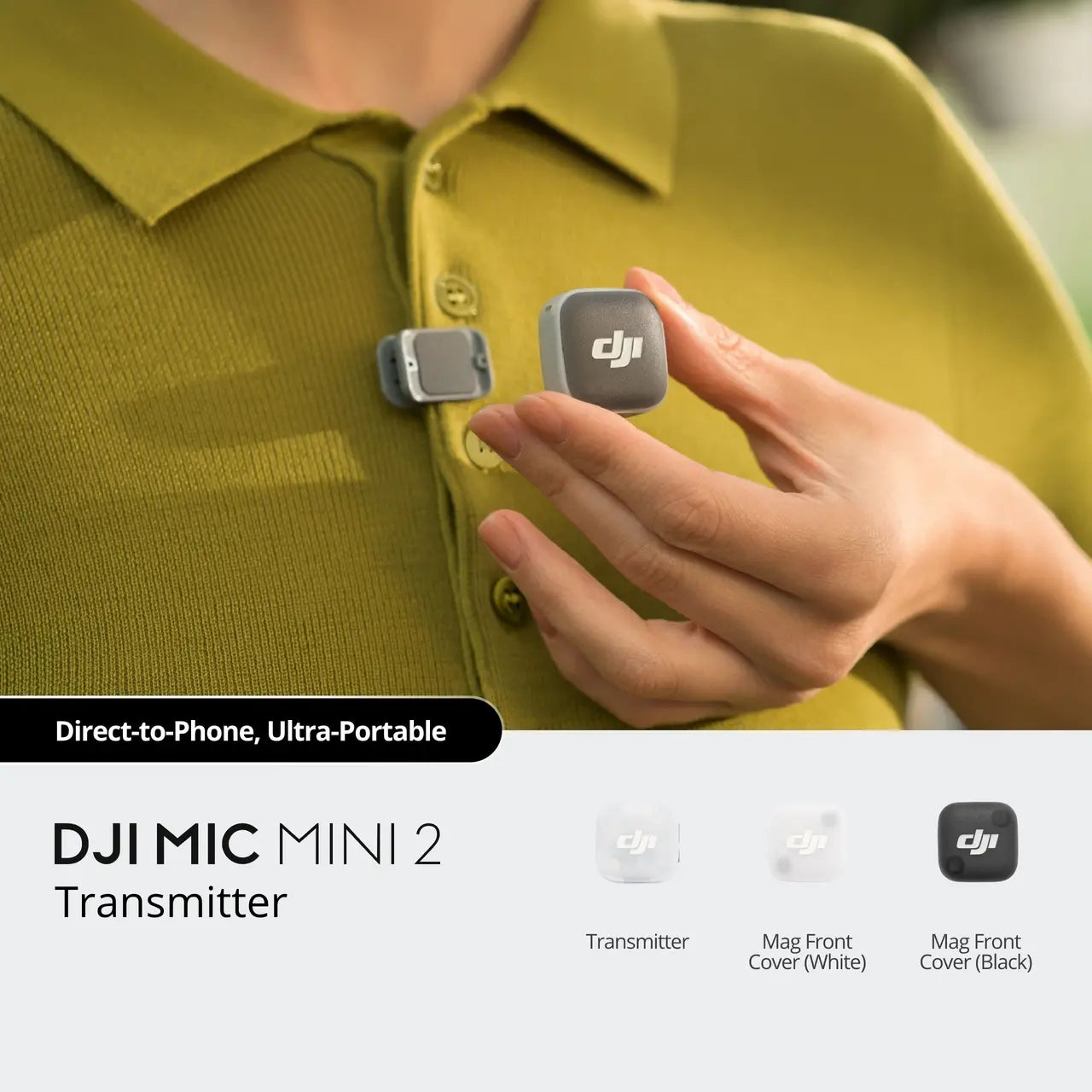 DJI Mic Mini 2 Wireless Microphone — 48kHz 24-Bit, 48-Hour Battery, Noise Cancelling
