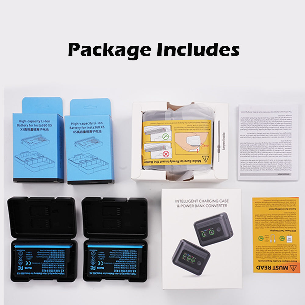 SYMIK X5 Fast Charging Case for Insta360 X5 Dual Battery Charger Storage Box Intelligent PD Charge Case Accessories