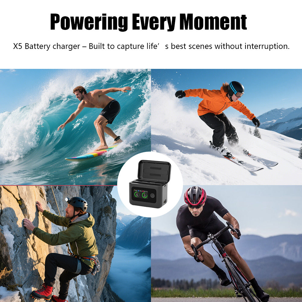 SYMIK X5 Fast Charging Case for Insta360 X5 Dual Battery Charger Storage Box Intelligent PD Charge Case Accessories