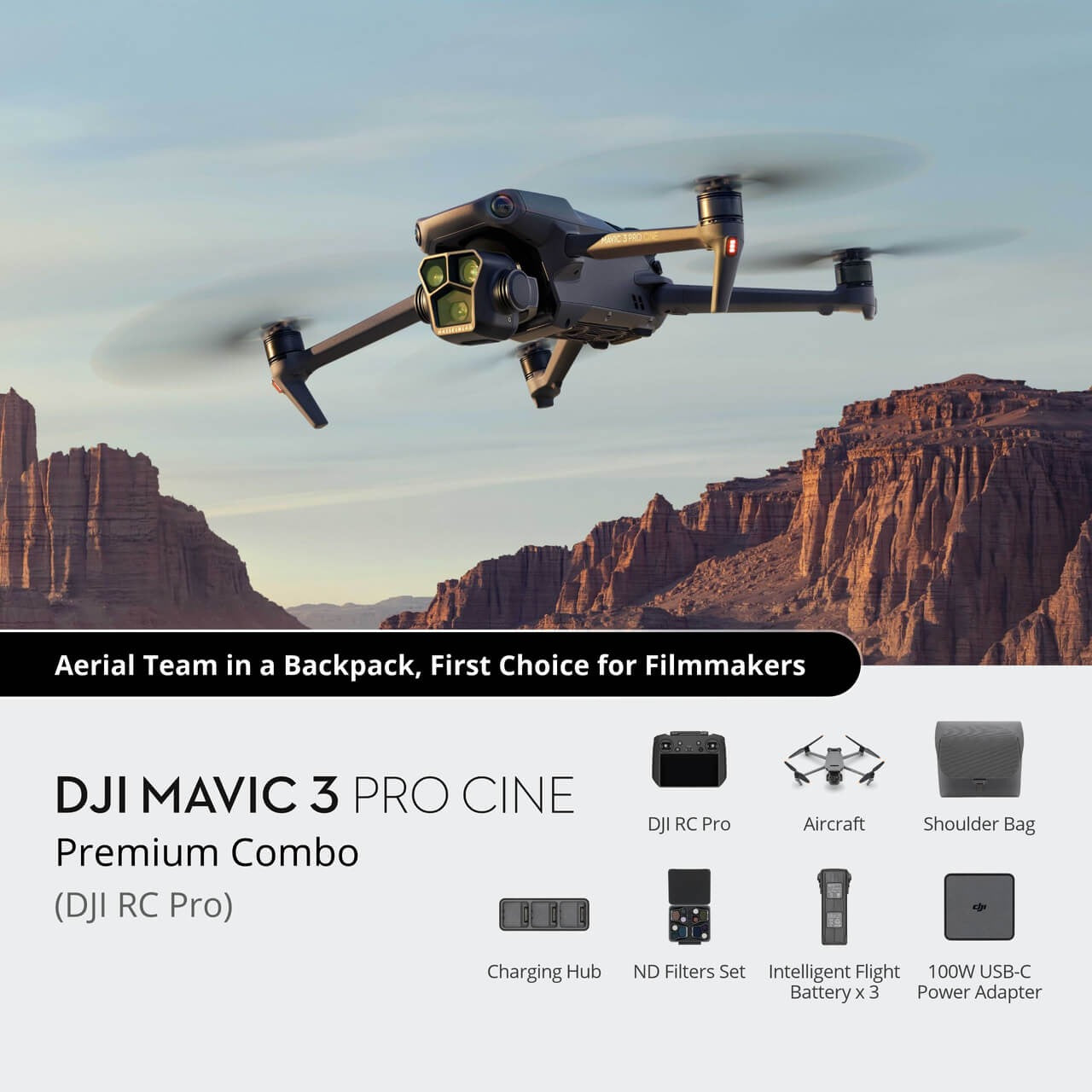 DJI Mavic 3 Pro - Tri-Camera Hasselblad Drone, 5.1K Video, 43-Min Flig