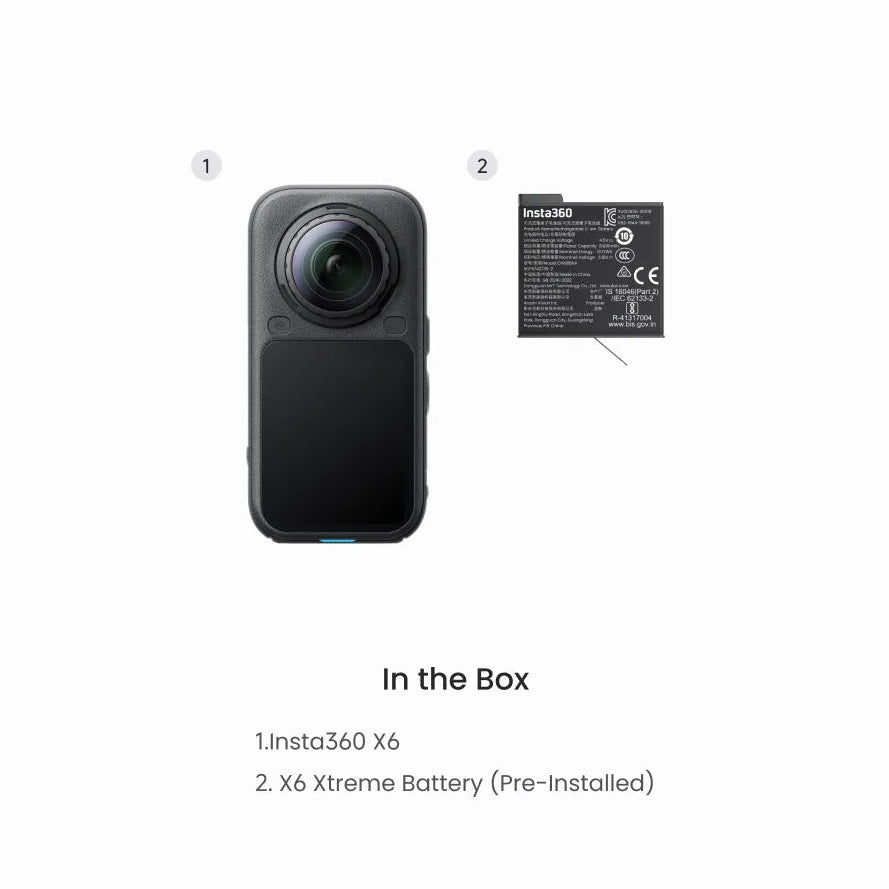 Insta360 X6 8K Waterproof 360 Action Camera with 1/1.1" Sony Sensors