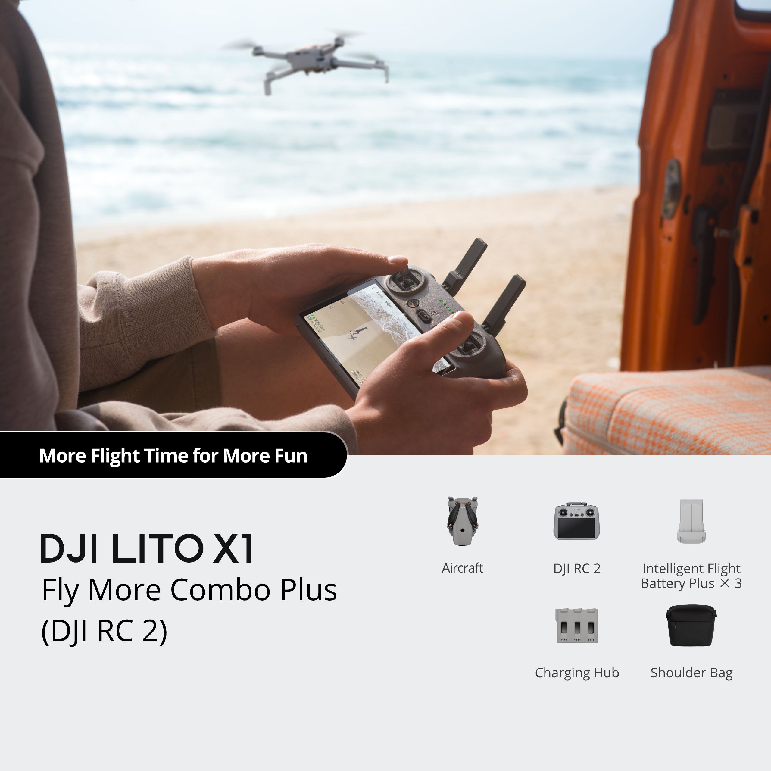 DJI Lito X1 - 4K/100fps Camera Drone, 1/1.3″ CMOS, Forward-Facing LiDAR, Beginner, Under 249g, 52-Min Flight