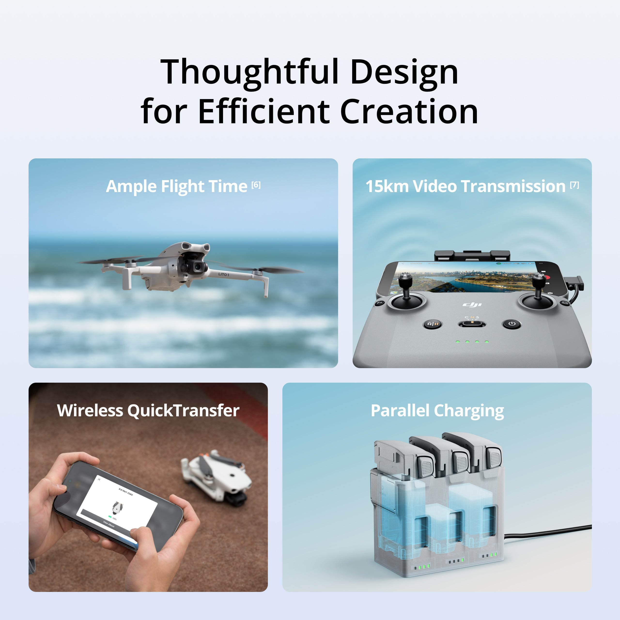 DJI Lito 1 - Omnidirectional Obstacle Sensing, 1/2″ CMOS, 4K Video, 8K Image, Under 249 g
