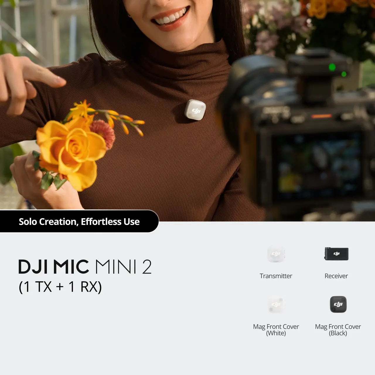 DJI Mic Mini 2 Wireless Microphone — 48kHz 24-Bit, 48-Hour Battery, Noise Cancelling