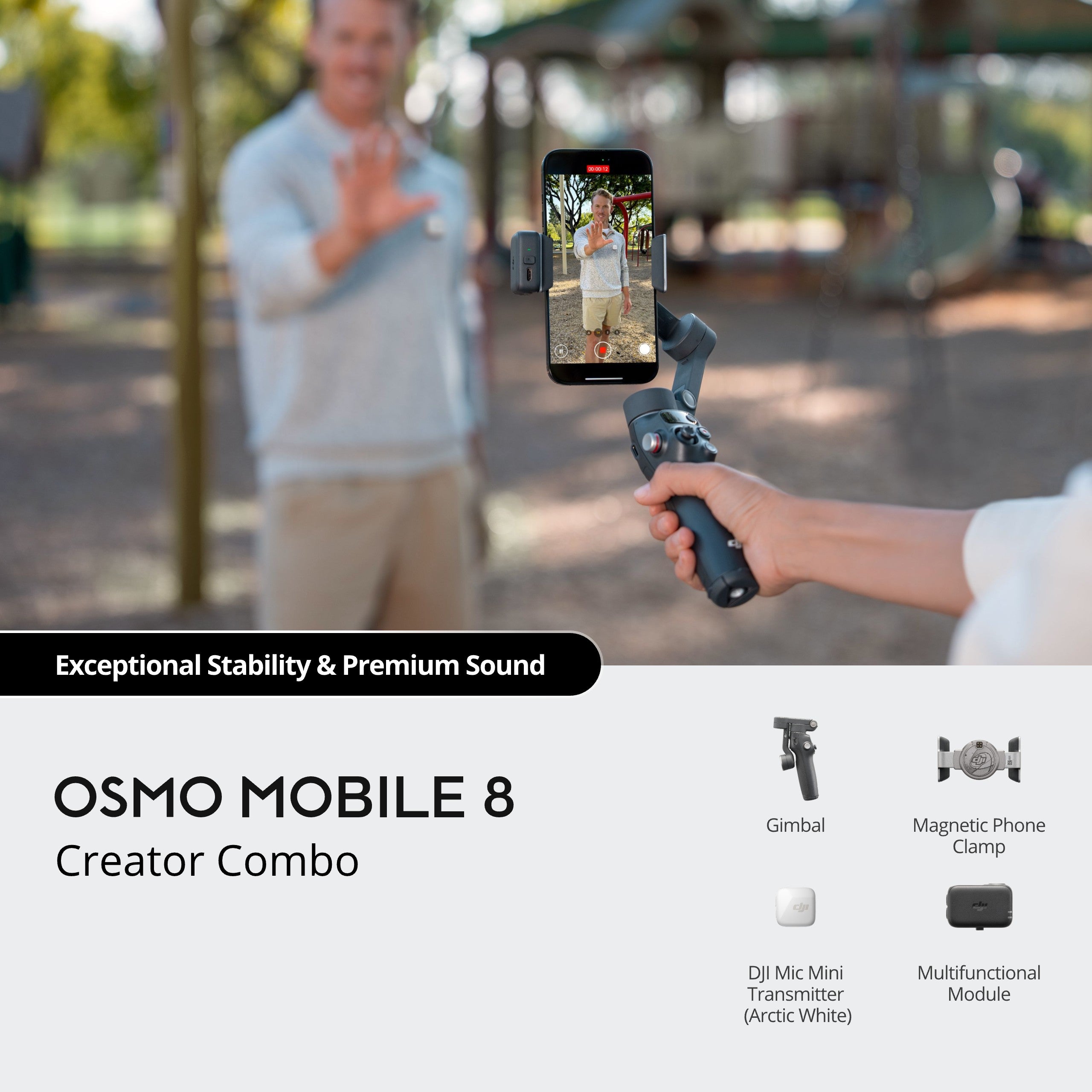 DJI Osmo Mobile 8 Combo Smartphone Gimbal with Apple DockKit & Tracking Module