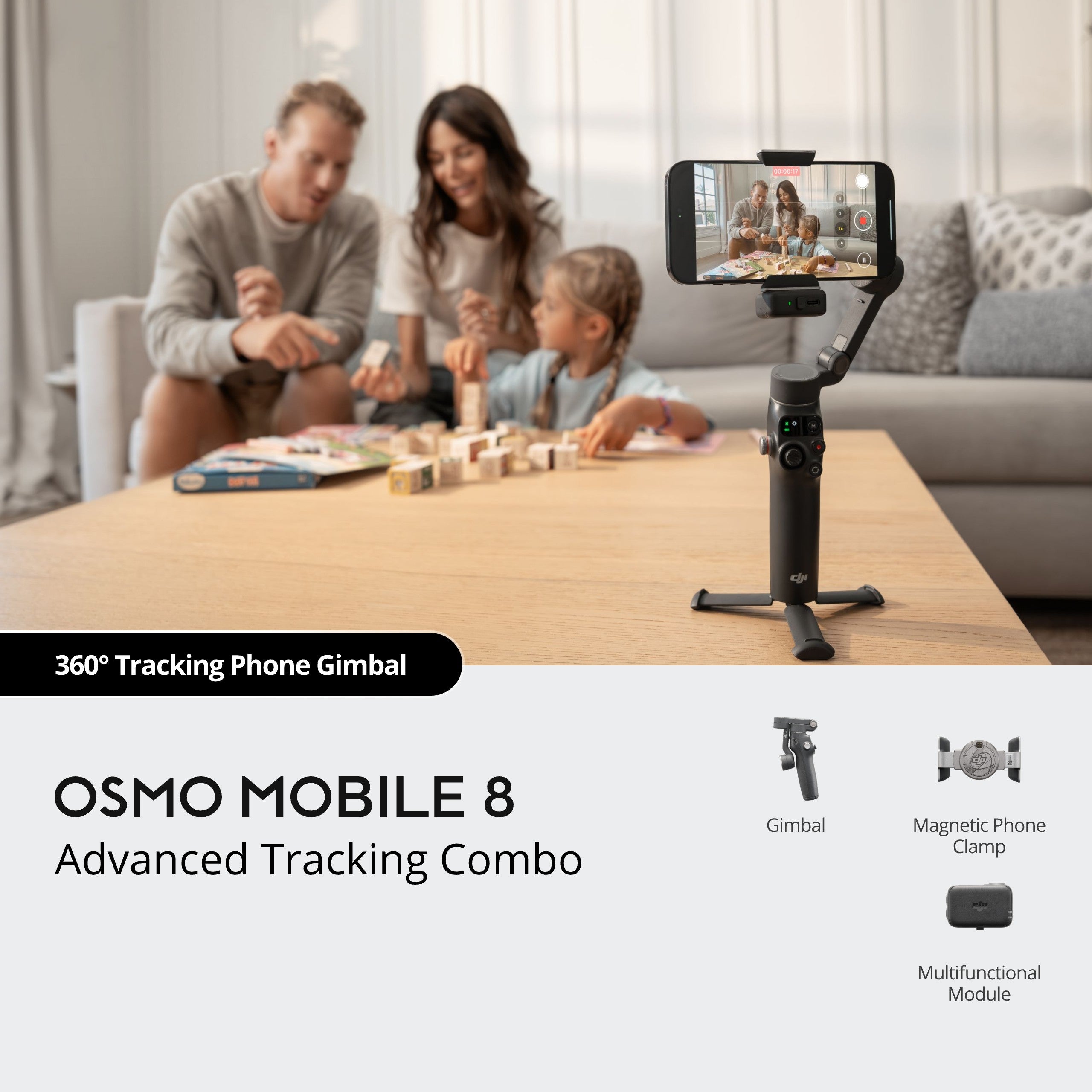 DJI Osmo Mobile 8 Combo Smartphone Gimbal with Apple DockKit & Tracking Module