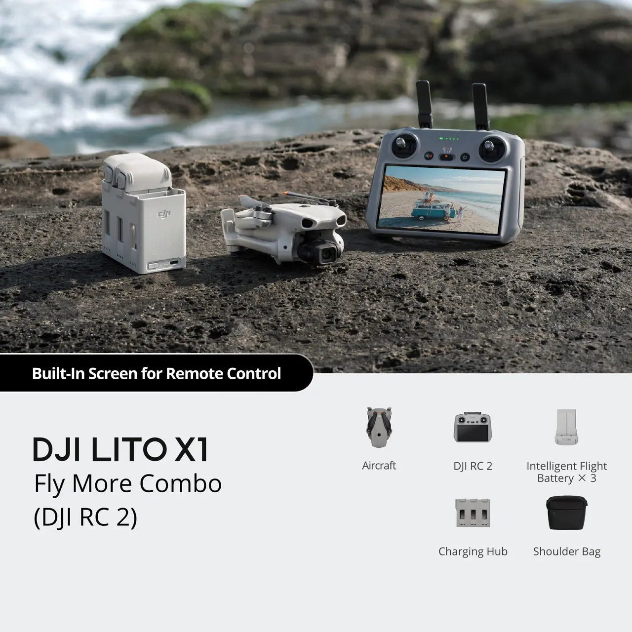 DJI Lito X1 - 4K/100fps Camera Drone, 1/1.3″ CMOS, Forward-Facing LiDAR, Beginner, Under 249g, 52-Min Flight