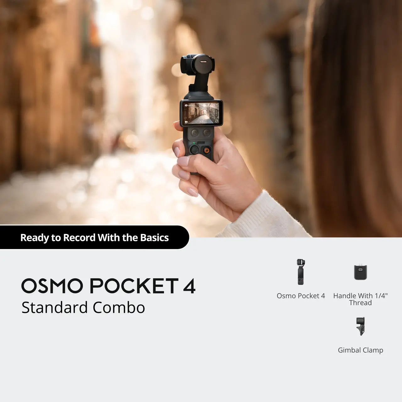 DJI Osmo Pocket 4, 1" CMOS 4K 240fps, 3-Axis Gimbal Stabilizer, Handheld Camera, ActiveTrack 7.0, Digital Video Camera for Vlog