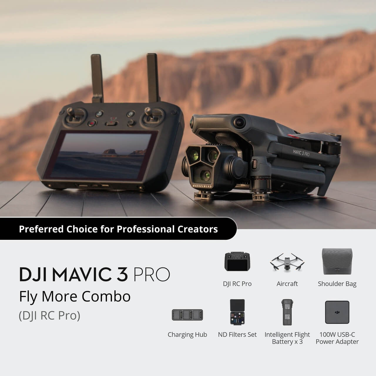 DJI Mavic 3 Pro - Tri-Camera Hasselblad Drone, 5.1K Video, 43-Min Flig